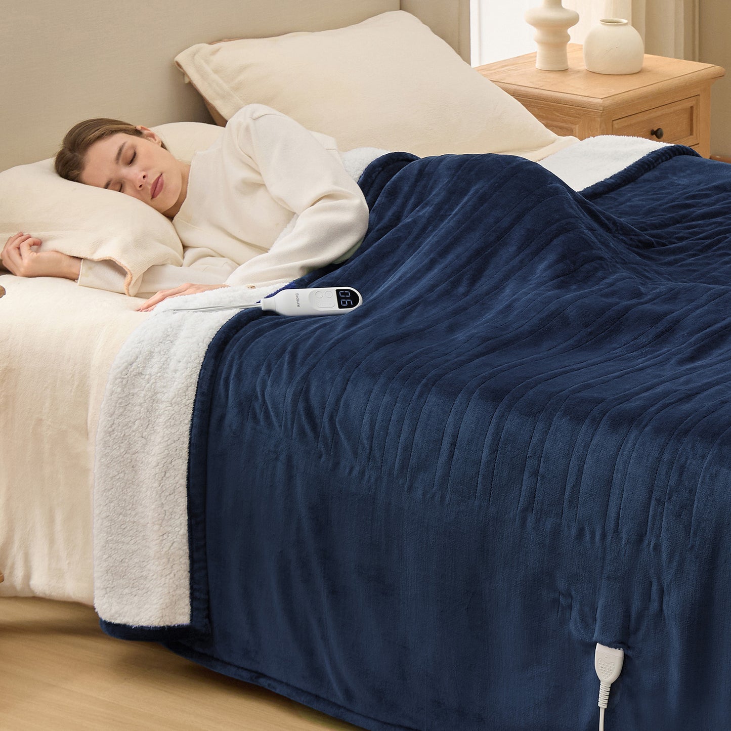 Solid Flannel Heated Blanket