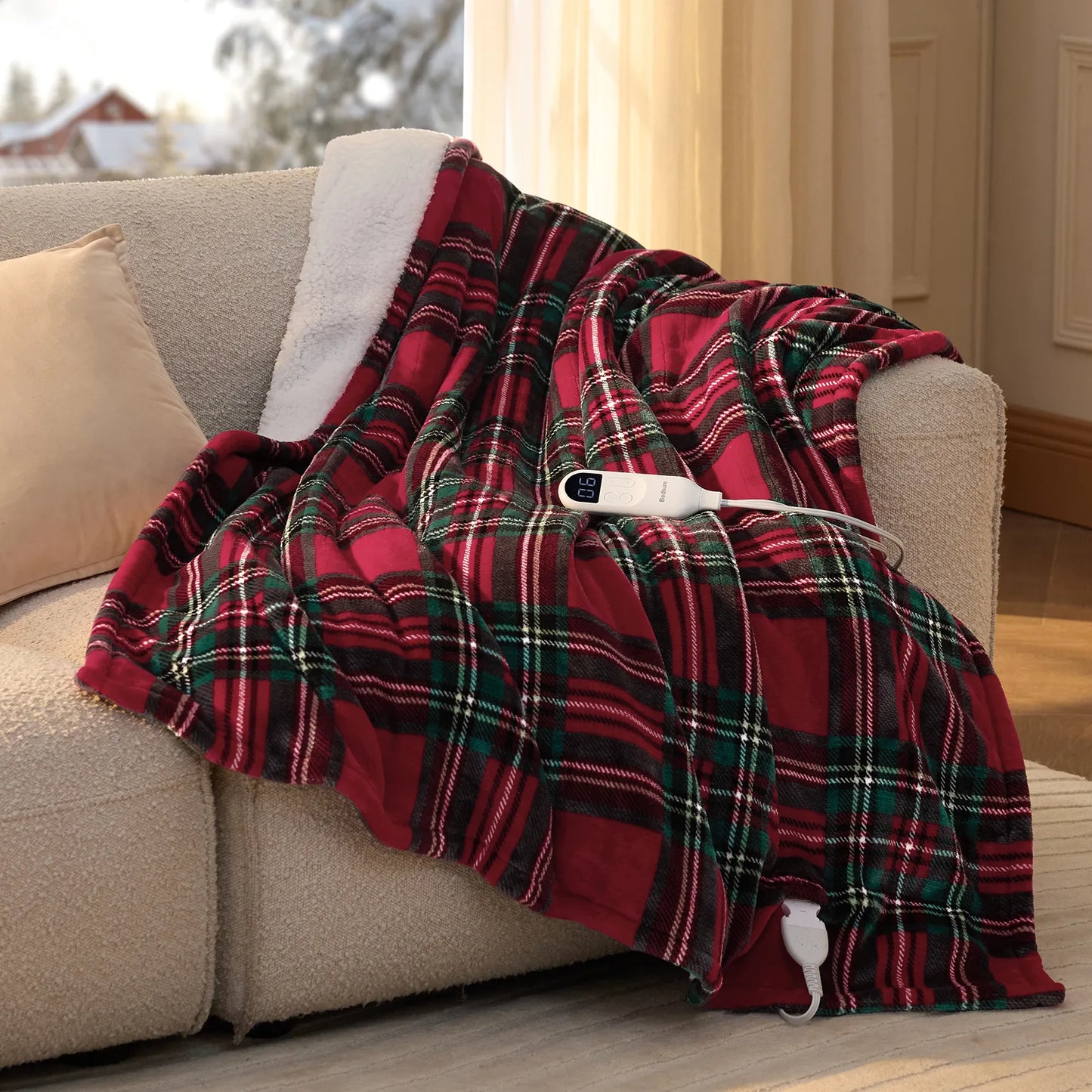 GentleSoft® Plaid Flannel Heated Blanket