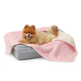 Reversible Sherpa and Microfiber Fleece Dog Blanket