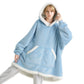 Sherpa Fleece Zippered Short Wearable Blanket Hoodie