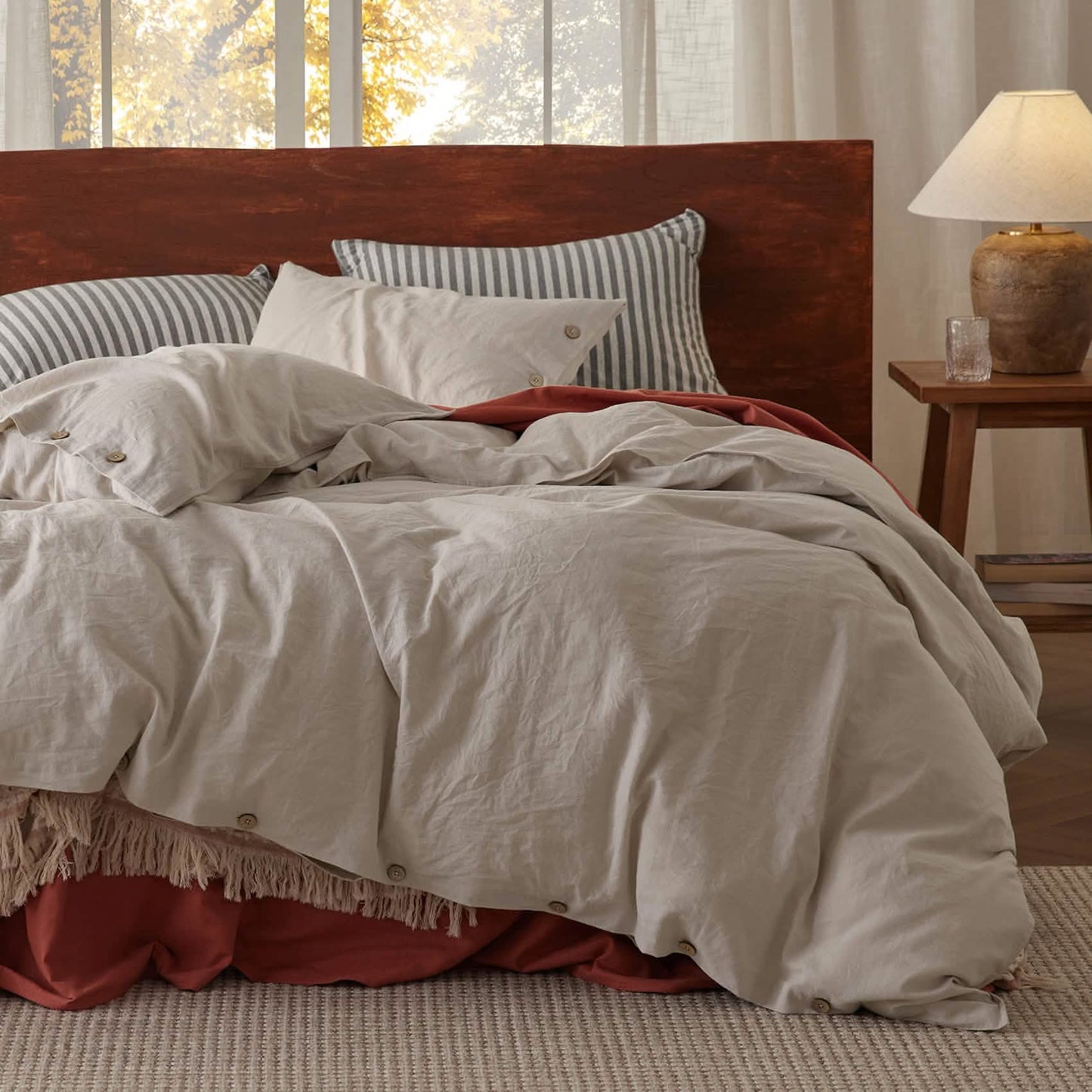 Cotton Linen Hybrid Duvet Cover Set