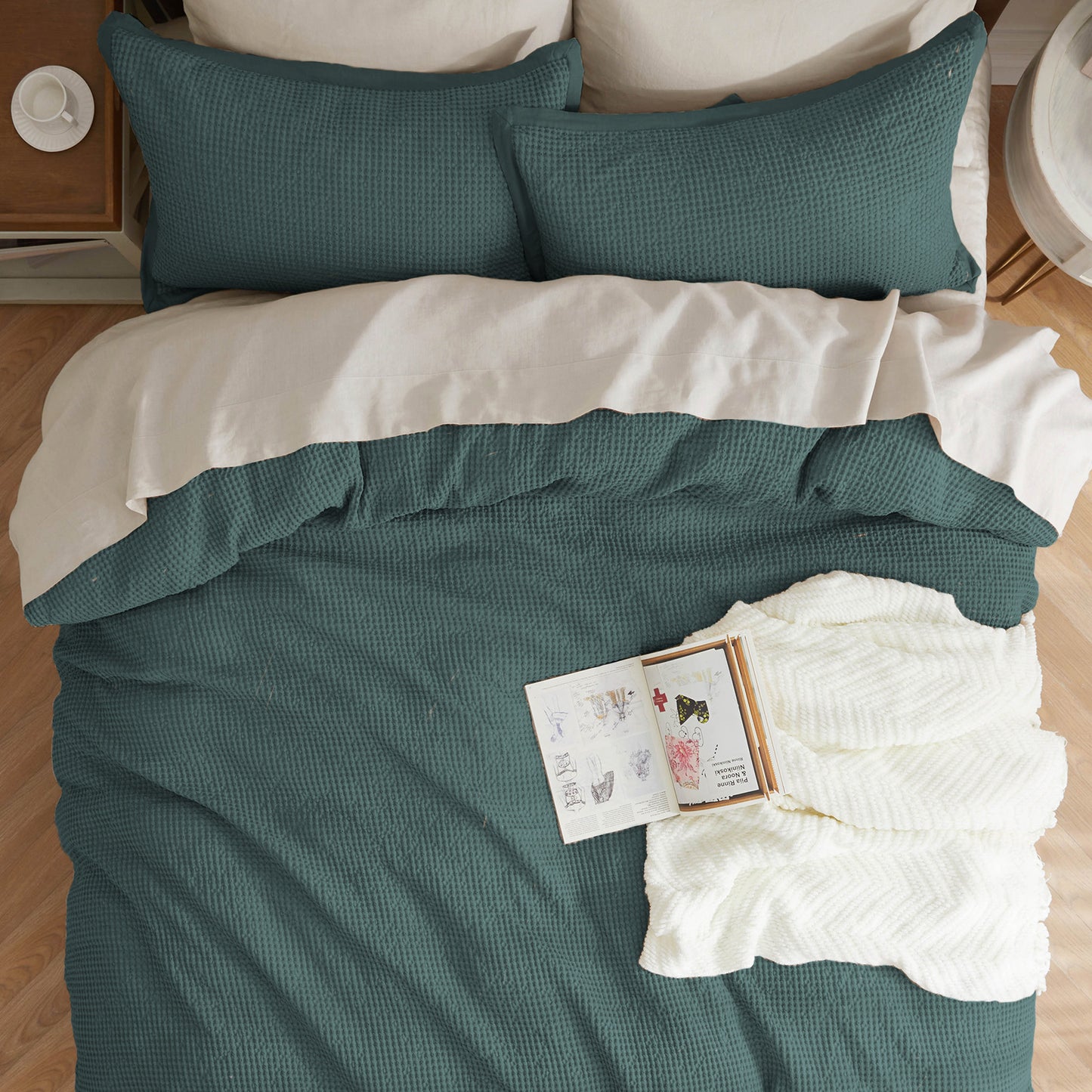 GentleSoft® Cotton Waffle Weave Duvet Cover Set