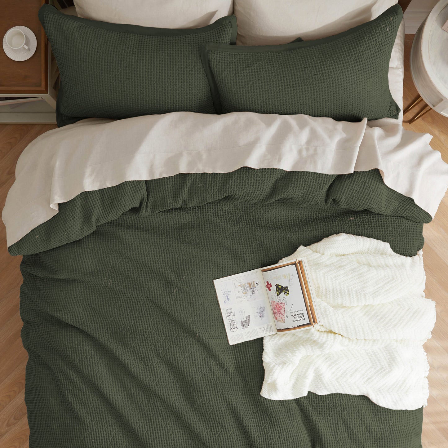 GentleSoft® Cotton Waffle Weave Duvet Cover Set