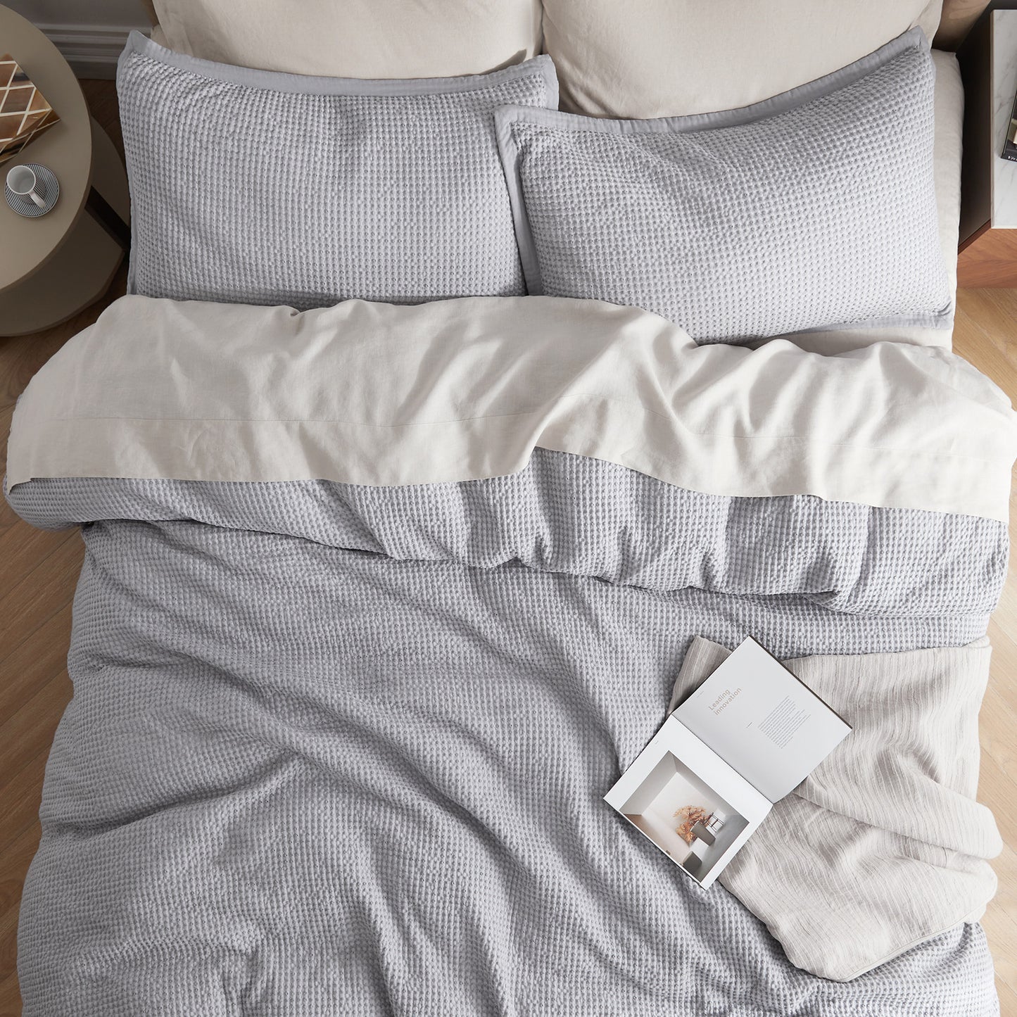 GentleSoft® Cotton Waffle Weave Duvet Cover Set