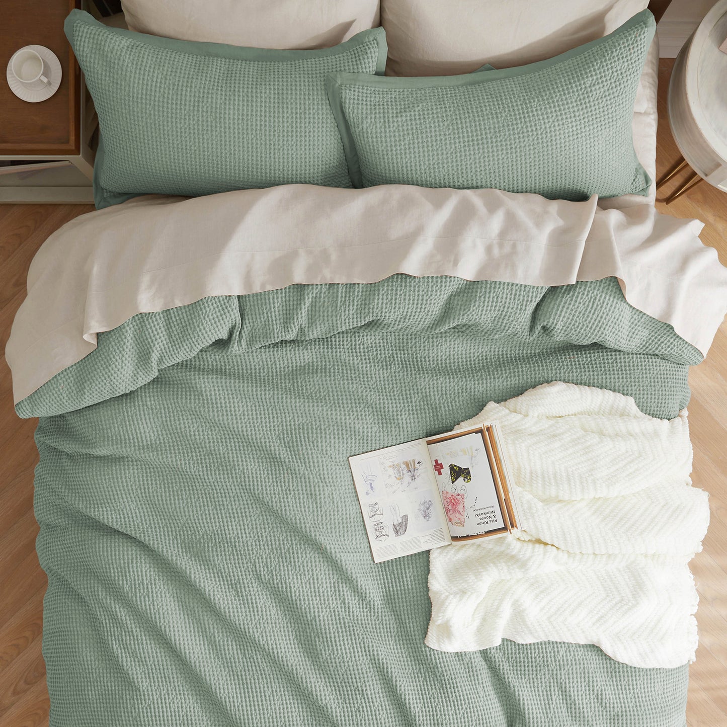 GentleSoft® Cotton Waffle Weave Duvet Cover Set