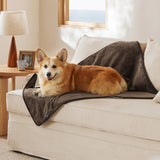 Reversible Sherpa and Microfiber Fleece Dog Blanket