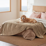 Reversible Sherpa and Microfiber Fleece Dog Blanket