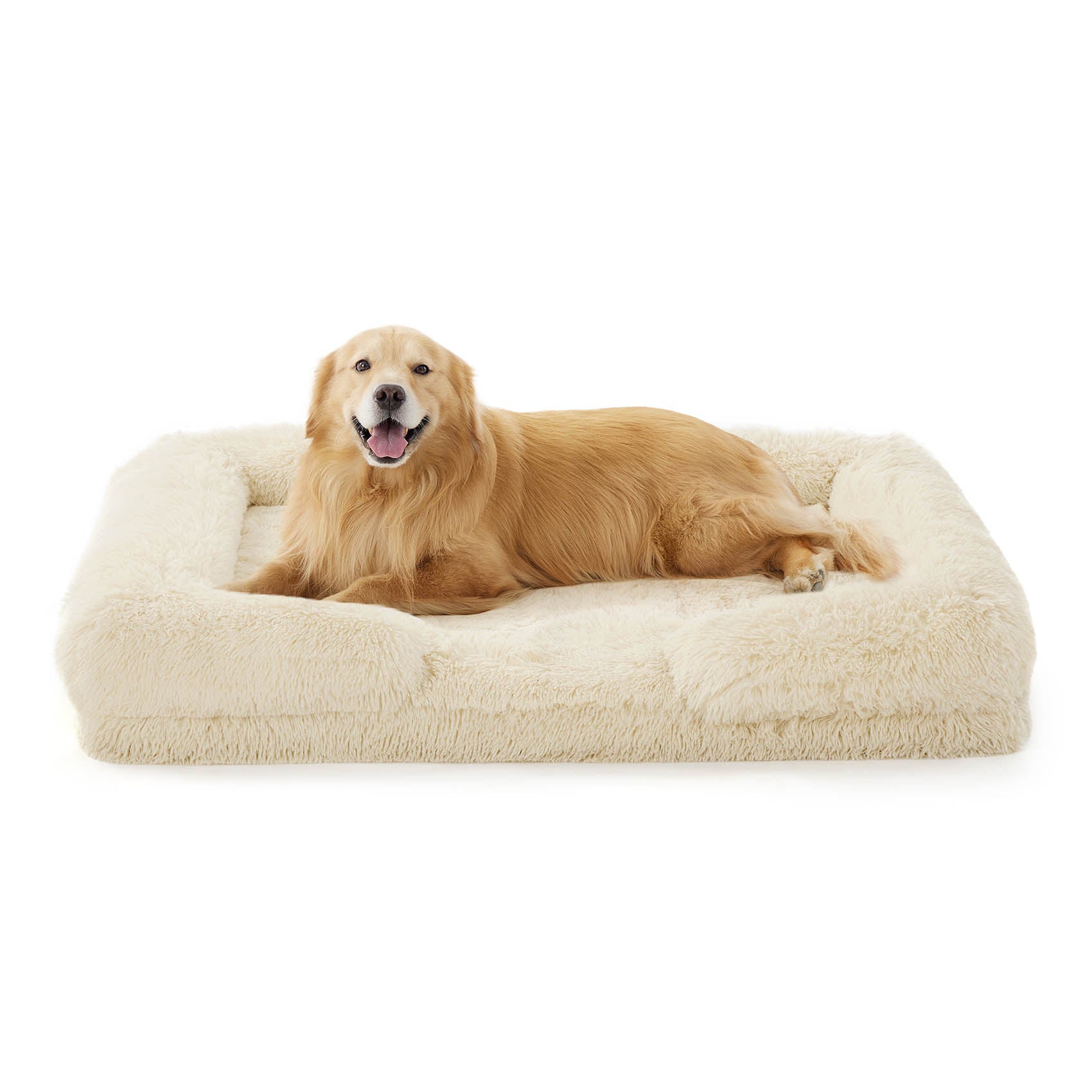 Orthopedic Long Faux Fur Flannel Dog Sofa