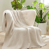 Air Yarn Knit Throw Blanket