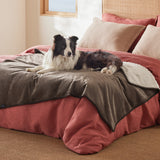 Reversible Sherpa and Microfiber Fleece Dog Blanket