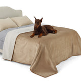 Reversible Sherpa and Microfiber Fleece Dog Blanket