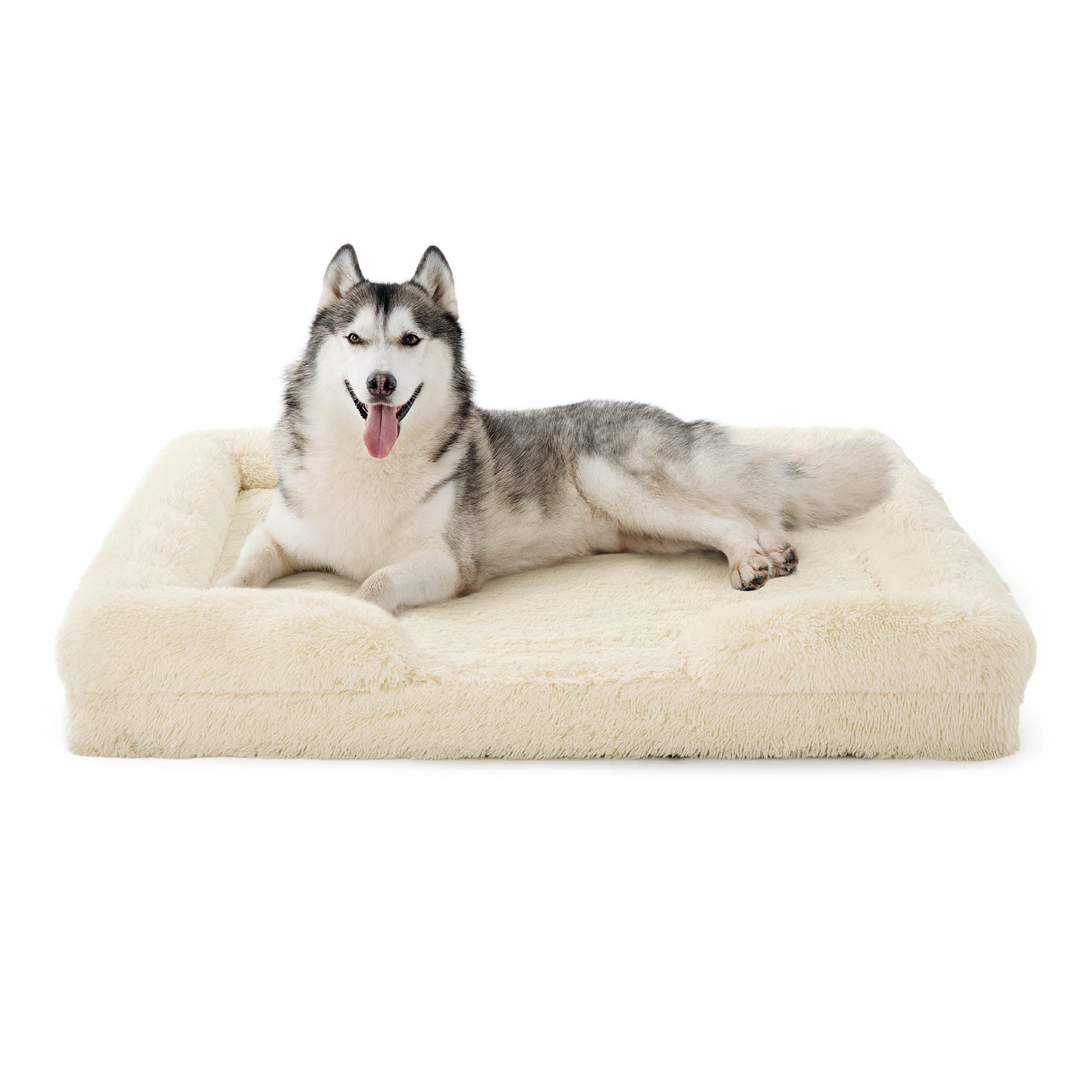 Orthopedic Long Faux Fur Flannel Dog Sofa