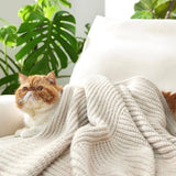 Air Yarn Knit Throw Blanket