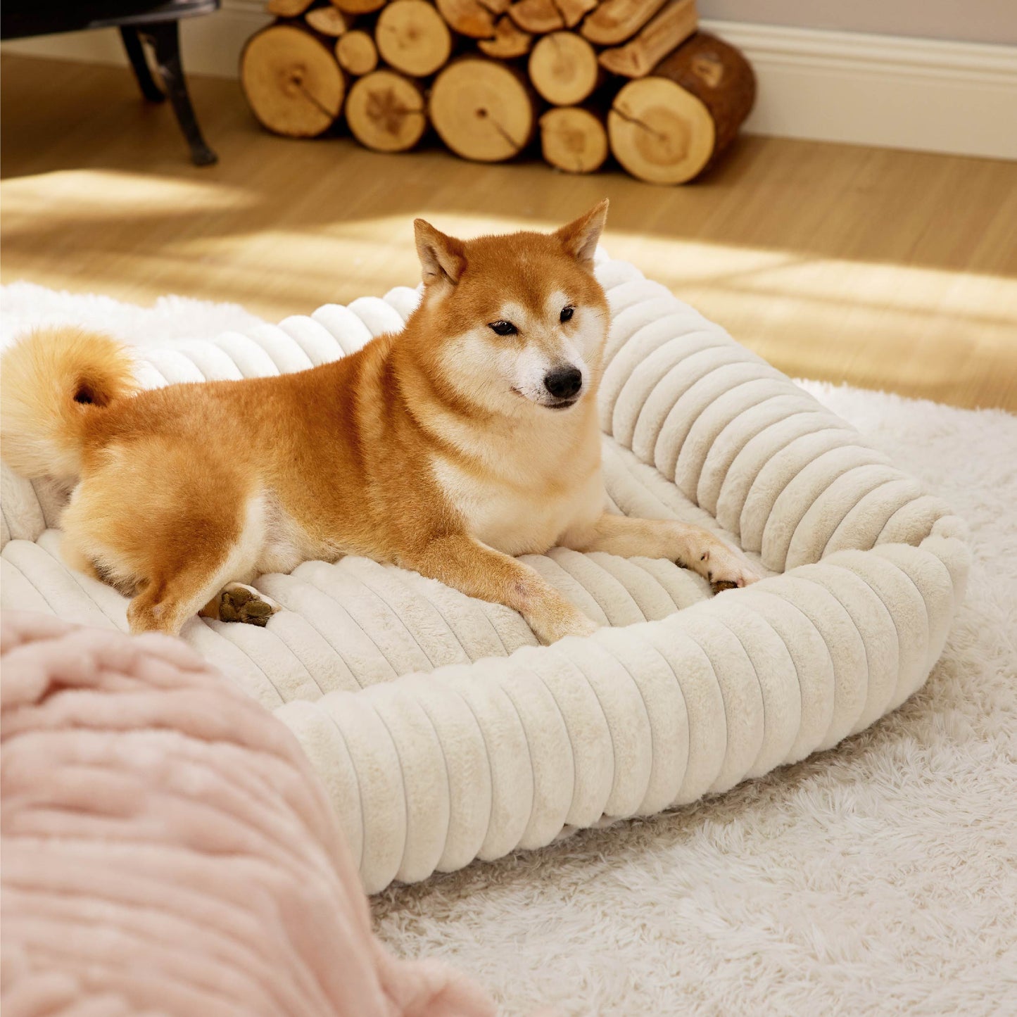 Corduroy Fleece Pet Bed