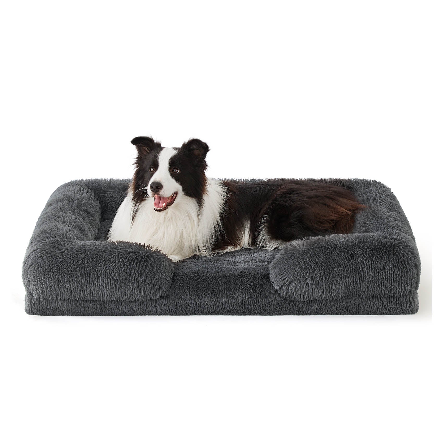 Orthopedic Long Faux Fur Flannel Dog Sofa