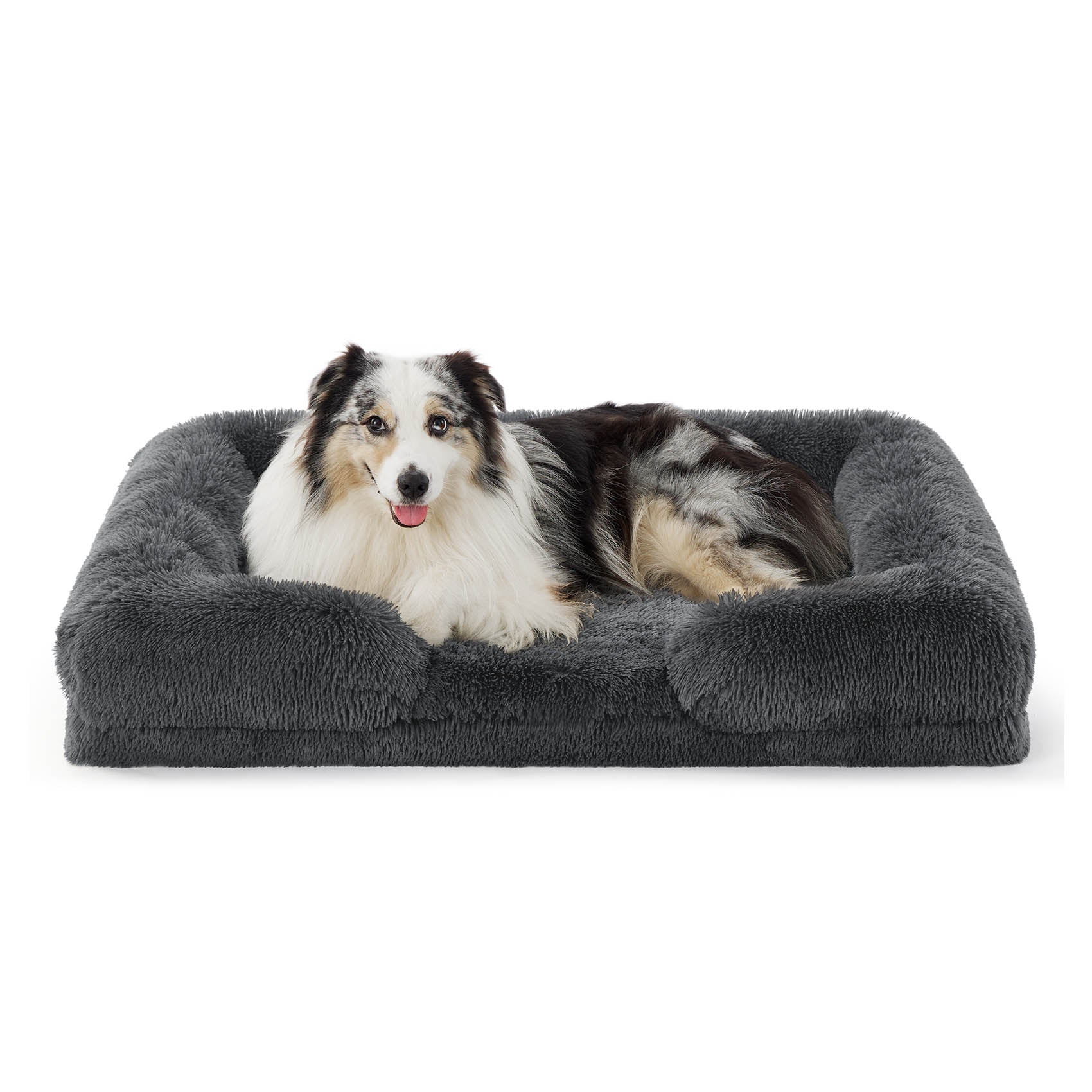 Orthopedic Long Faux Fur Flannel Dog Sofa