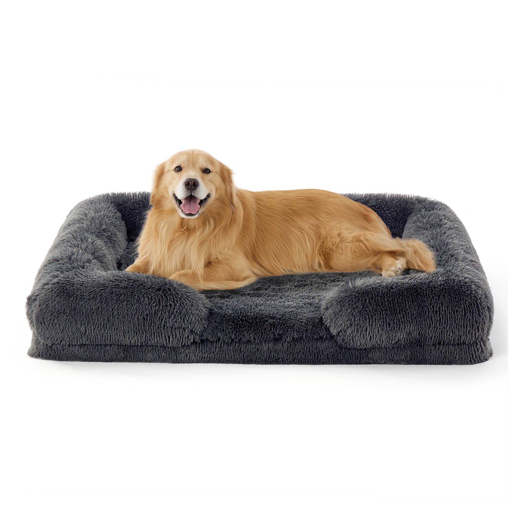 Orthopedic Long Faux Fur Flannel Dog Sofa