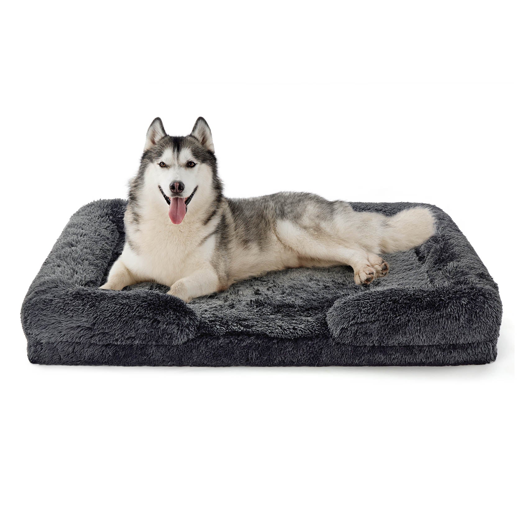 Orthopedic Long Faux Fur Flannel Dog Sofa