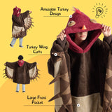 Wearable Shaggy Sherpa Turkey Blanket Hoodie