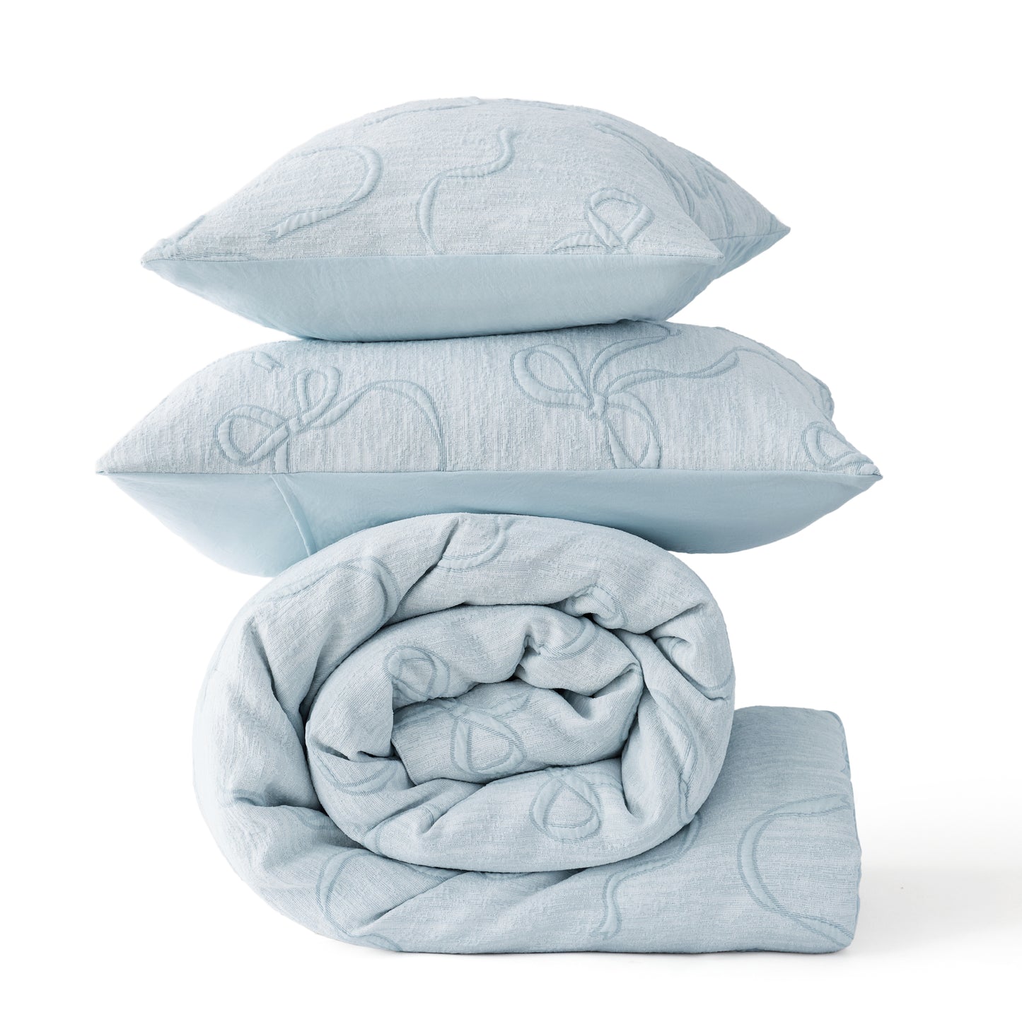 Graceful Bow Jacquard Comforter Set