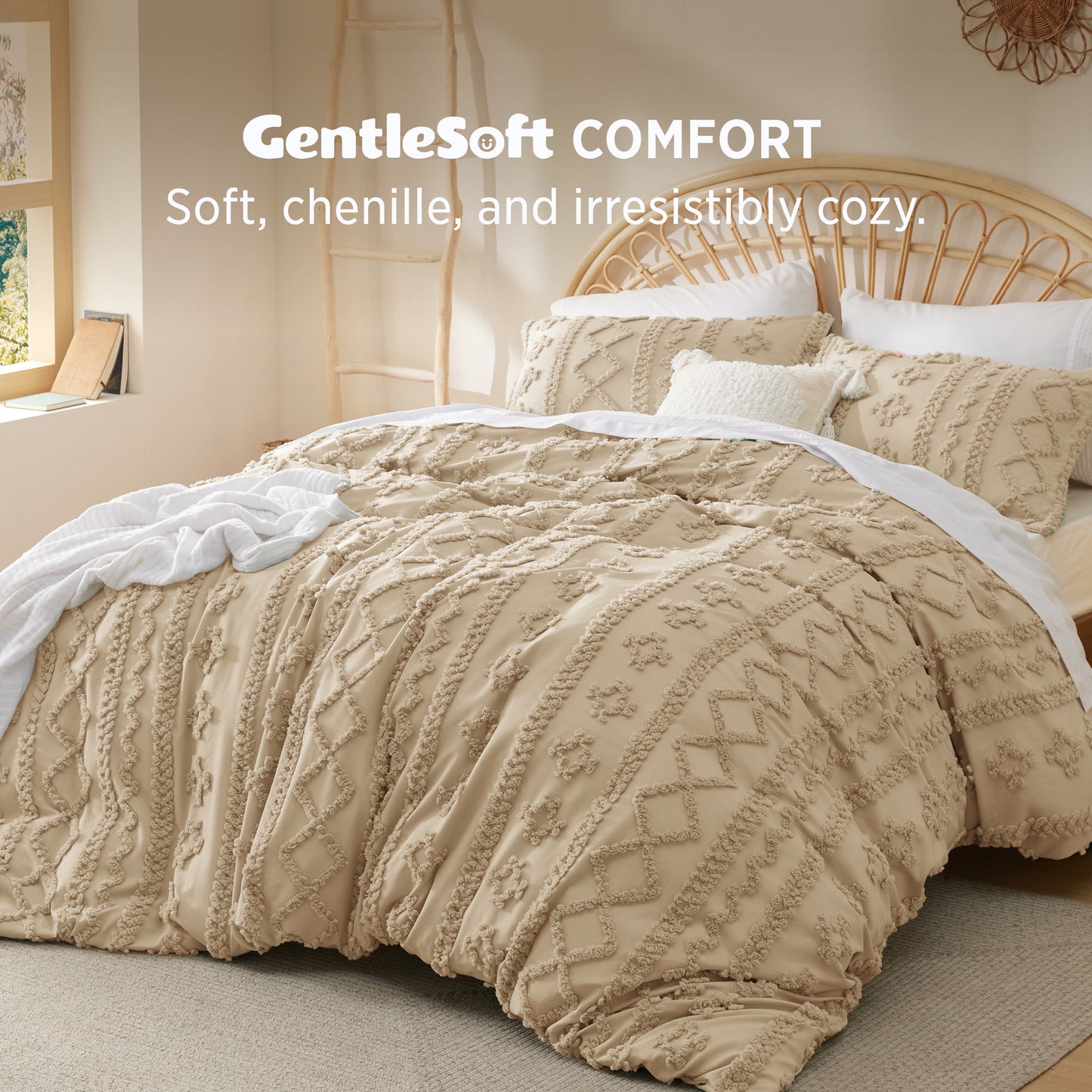 Boho Tufted Embroidery Duvet Cover Set