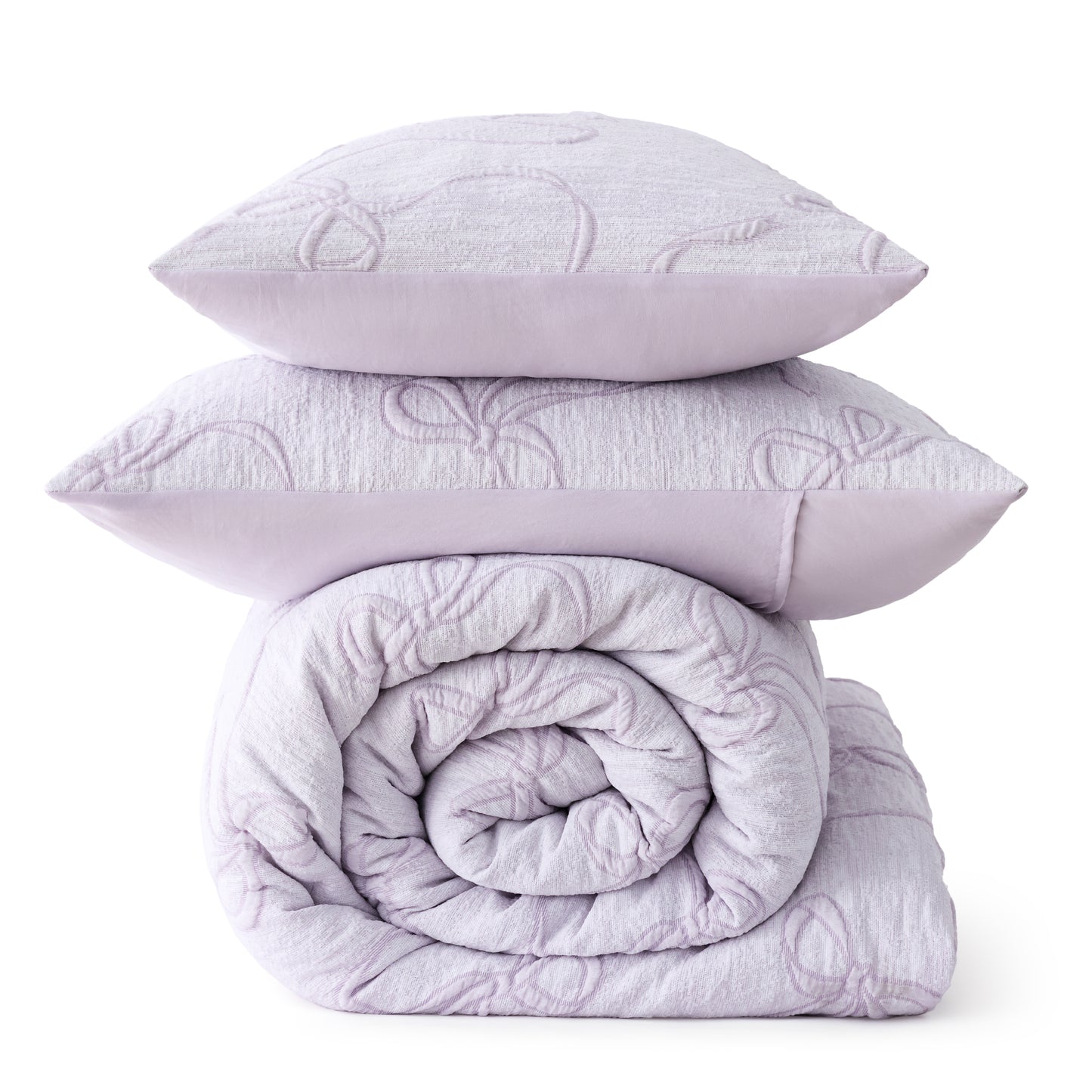 Graceful Bow Jacquard Comforter Set