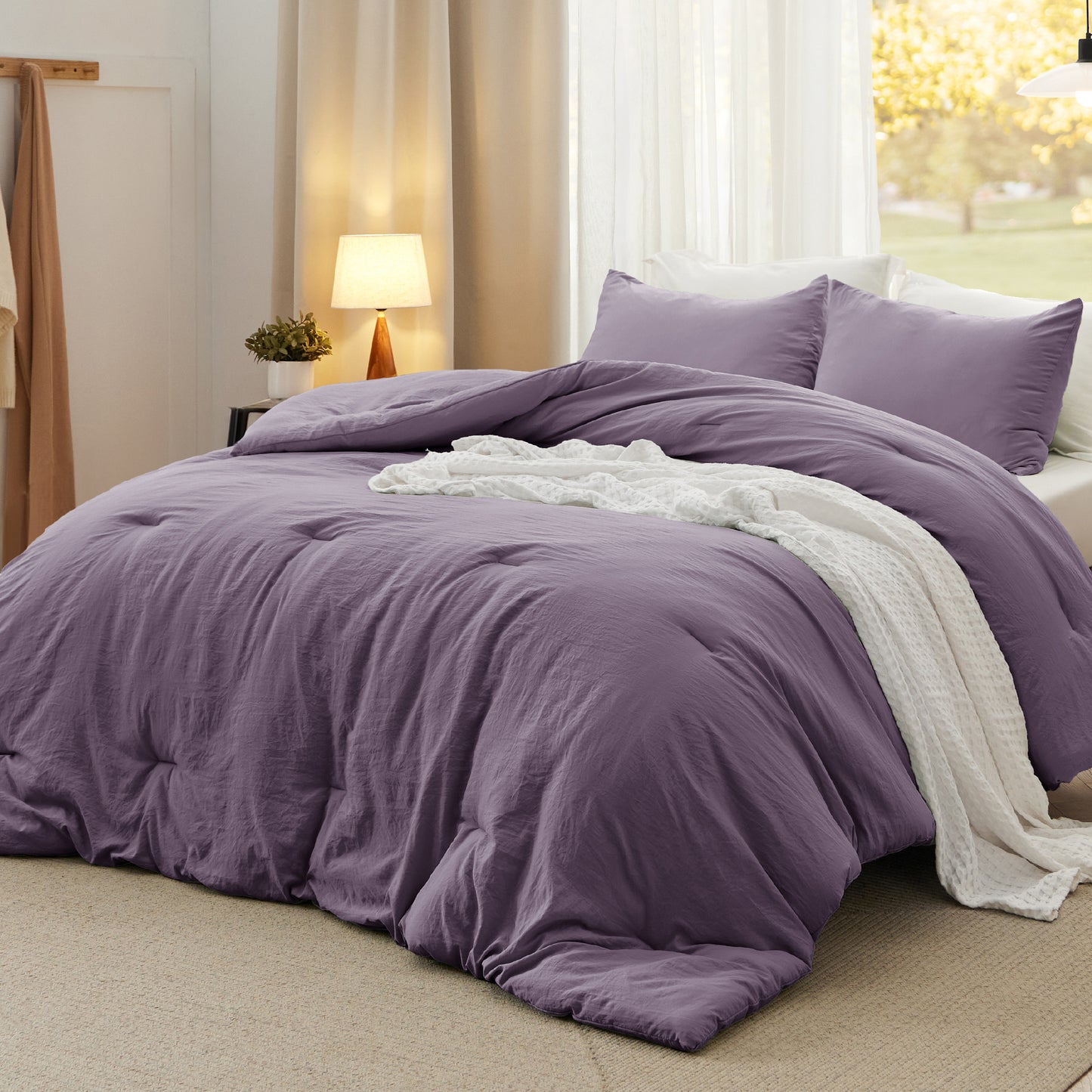 Prewashed Plain Comforter Set