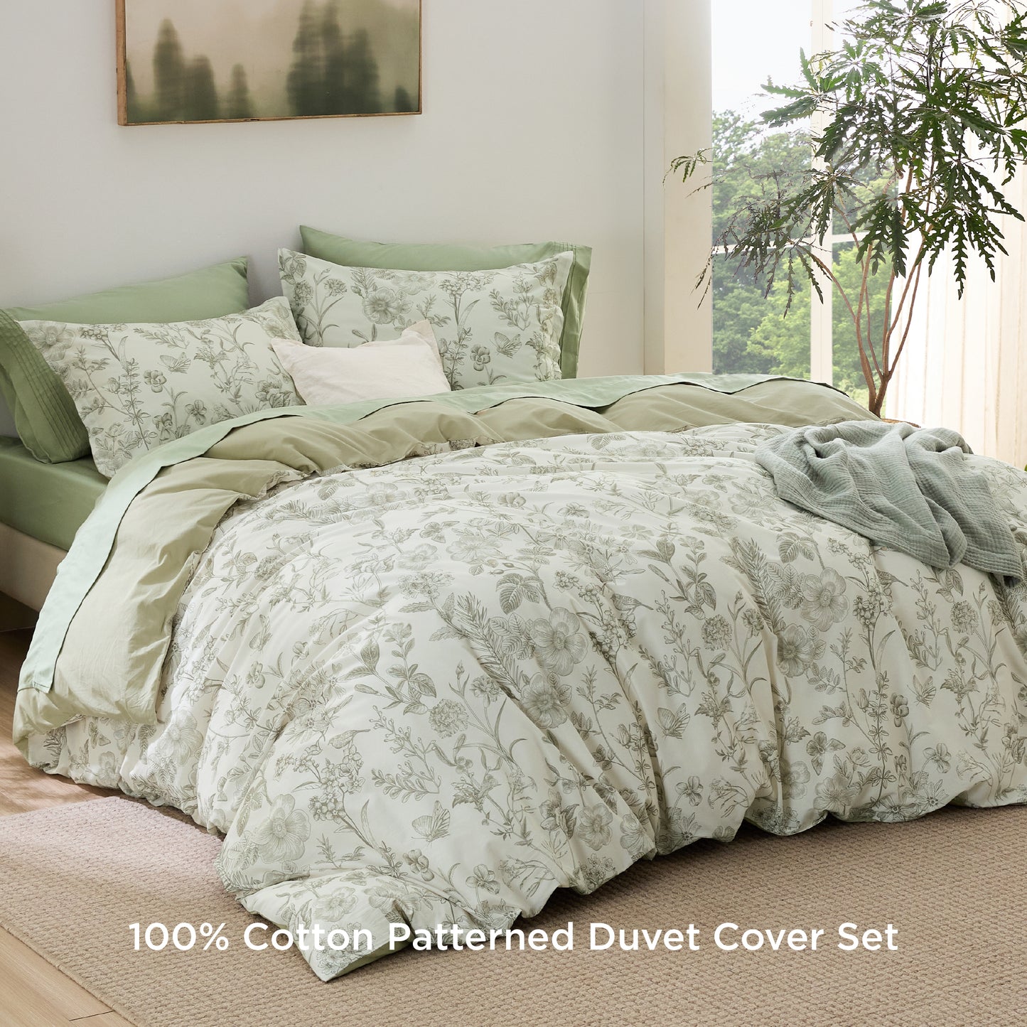 GentleSoft® 100% Cotton Patterned Duvet Cover Set