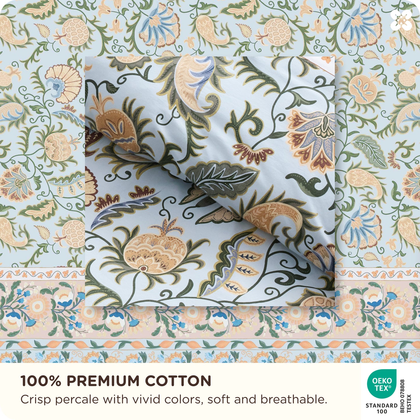 PureWoven™ 100% Cotton Patterned Duvet Cover Set