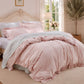 Ruffled Cotton-Like Gingham Duvet Cover Set