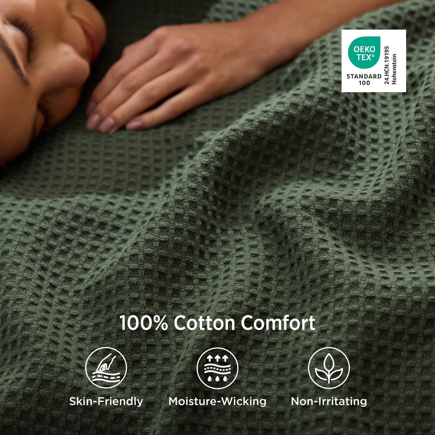 Pure Cutton Baske Weave Blanket