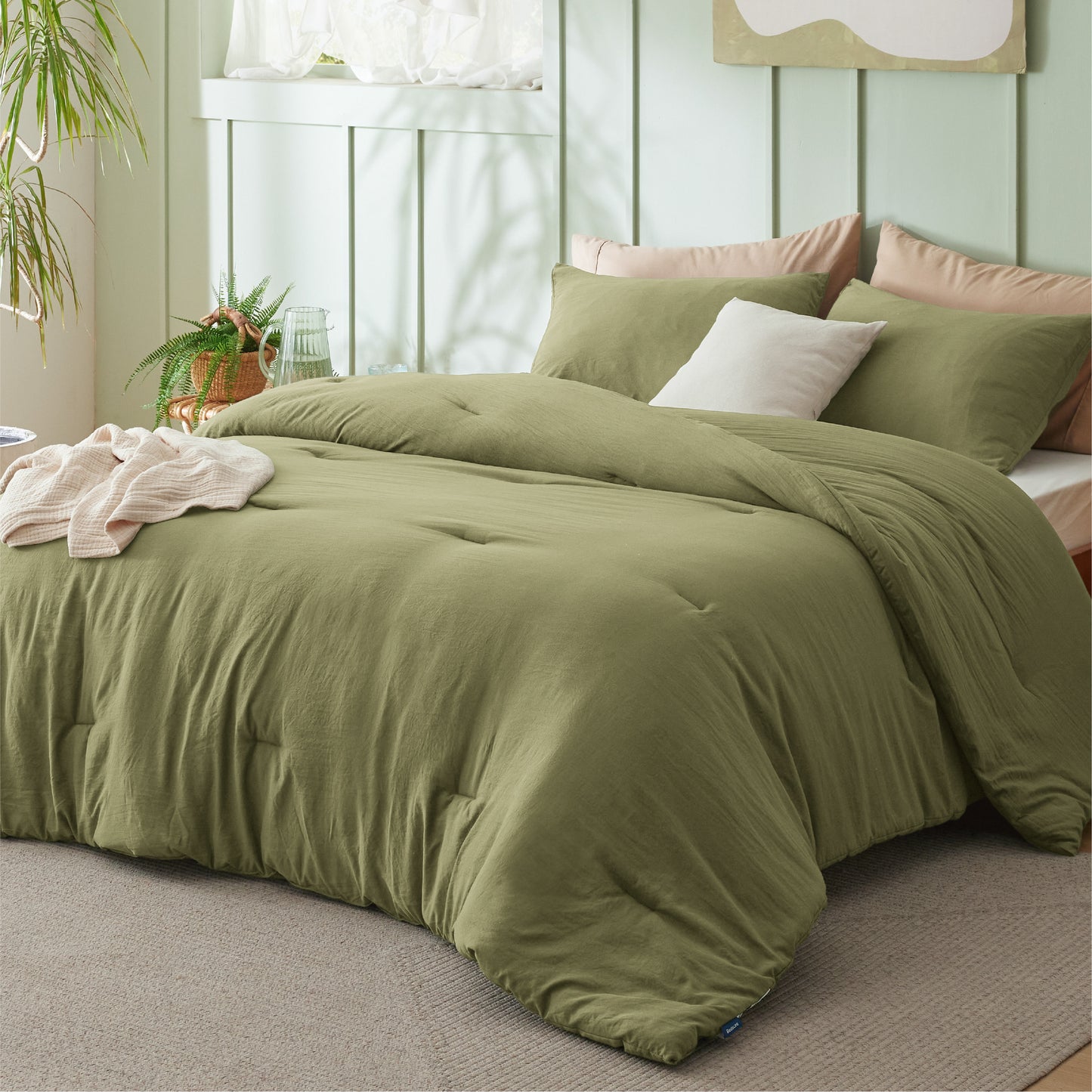Prewashed Plain Comforter Set
