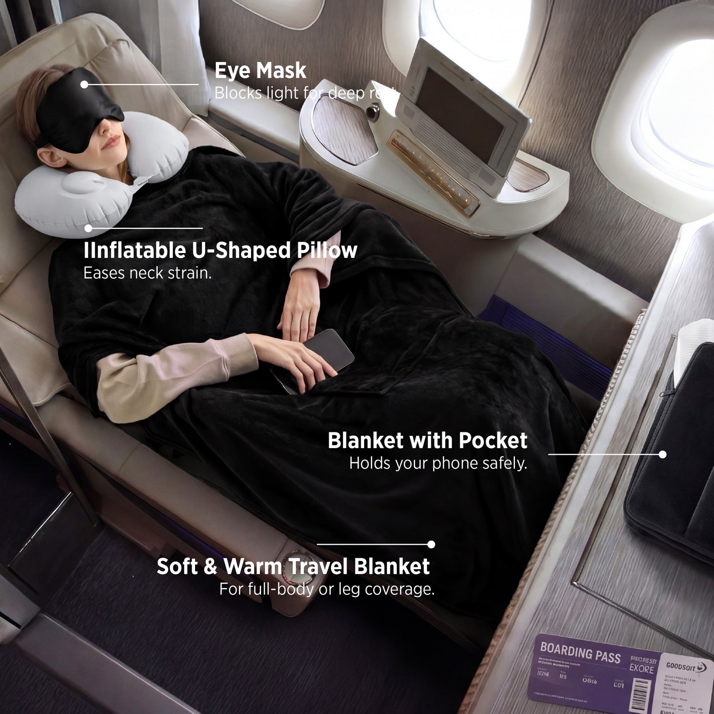4-Piece Flannel Travel Essential Set