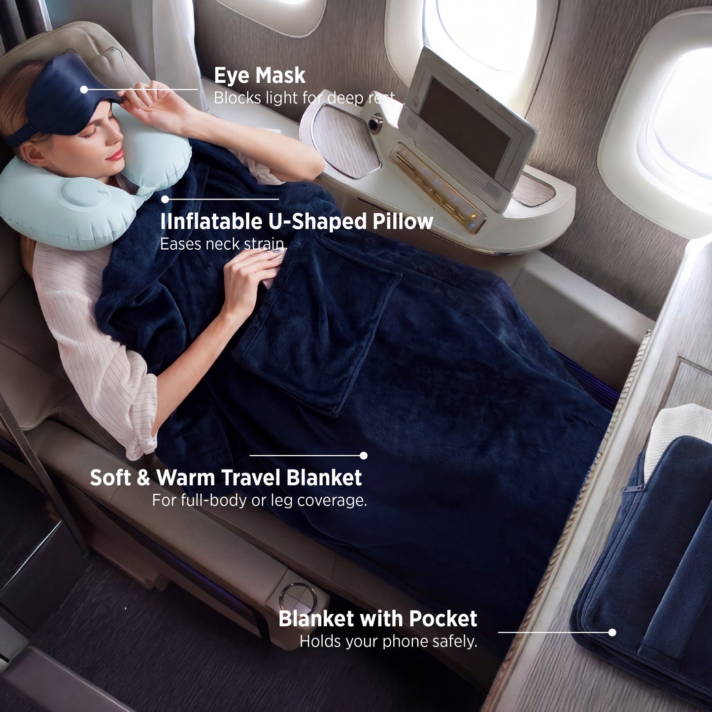 4-Piece Flannel Travel Essential Set
