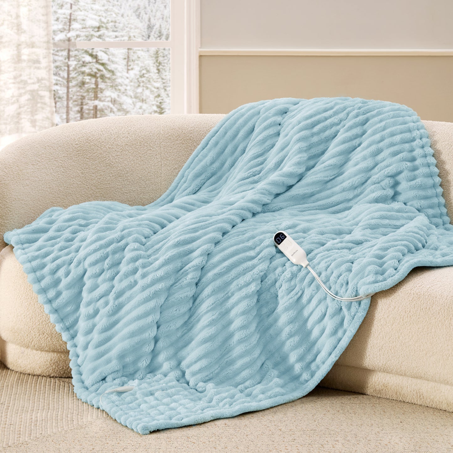 GentleSoft® Striped Flannel Heated Blanket