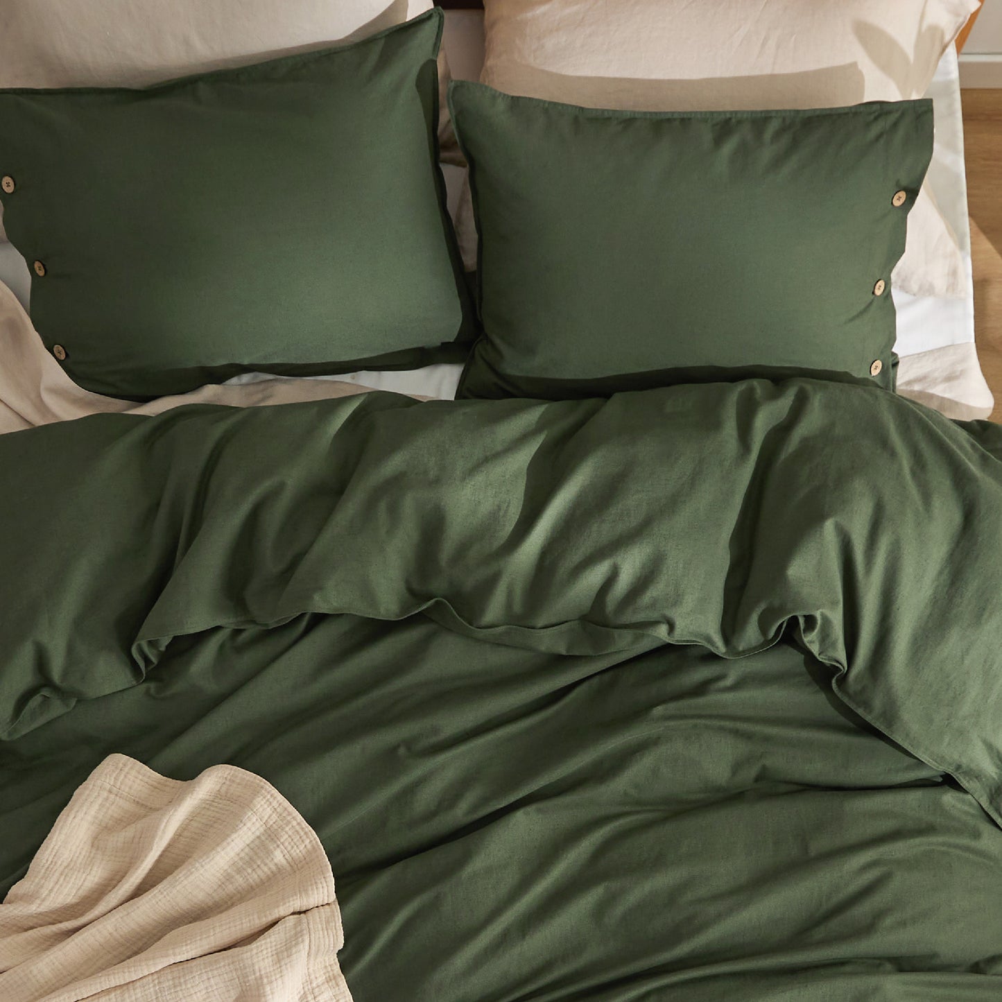 GentleSoft® Cotton Linen Hybrid Duvet Cover Set
