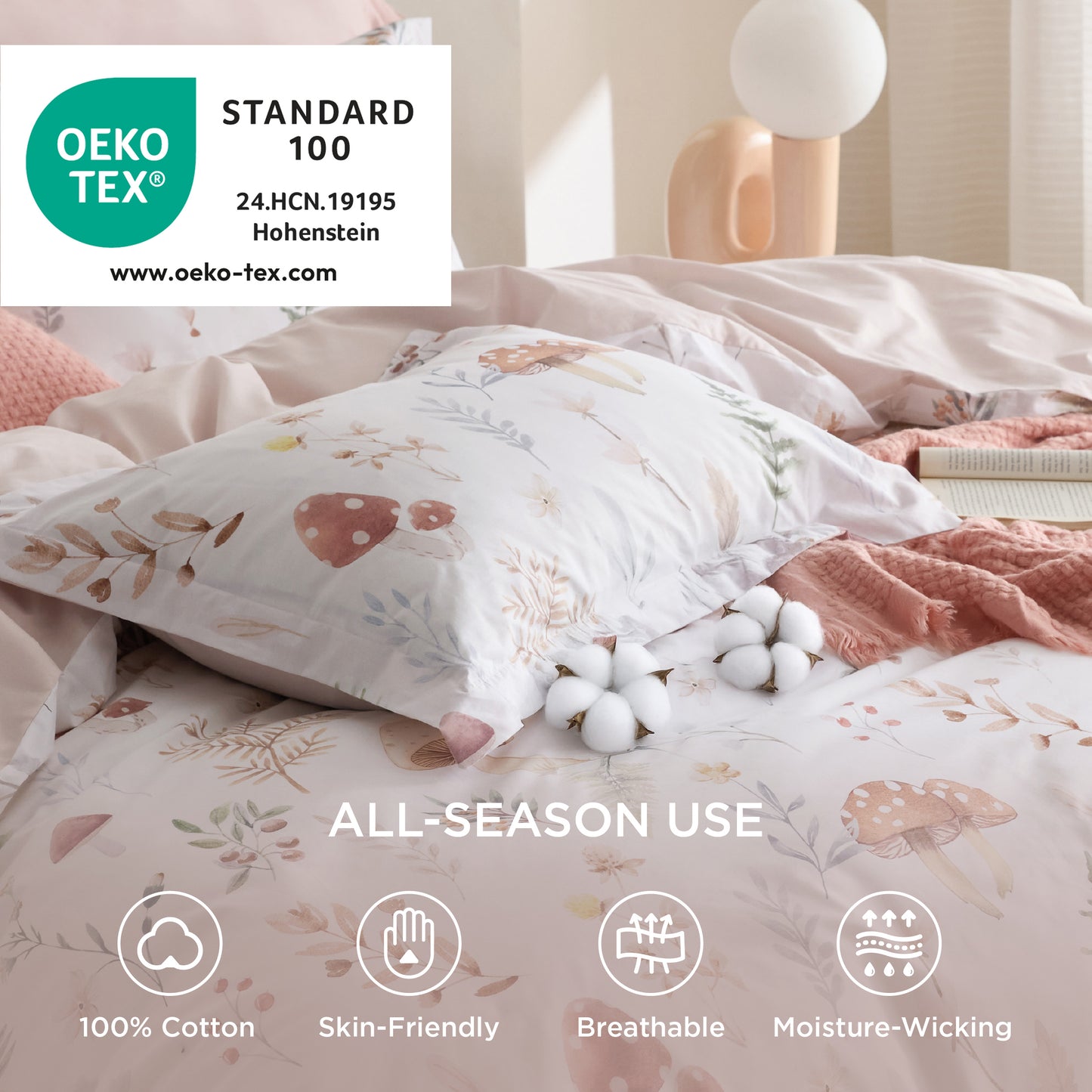 GentleSoft® 100% Cotton Patterned Duvet Cover Set