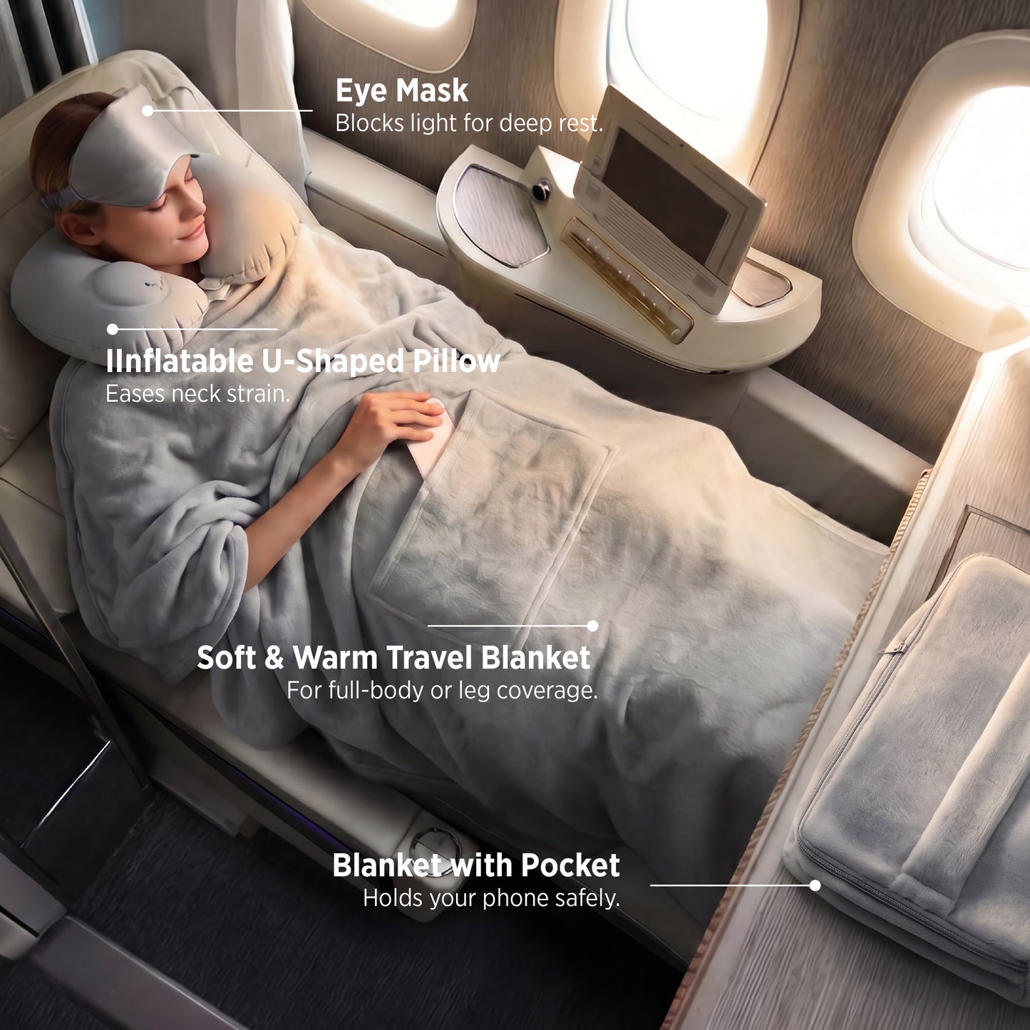 4-Piece Flannel Travel Essential Set
