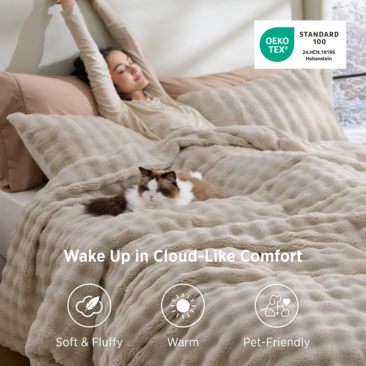 3D Cloud Bubble Flannel Duvet Cover