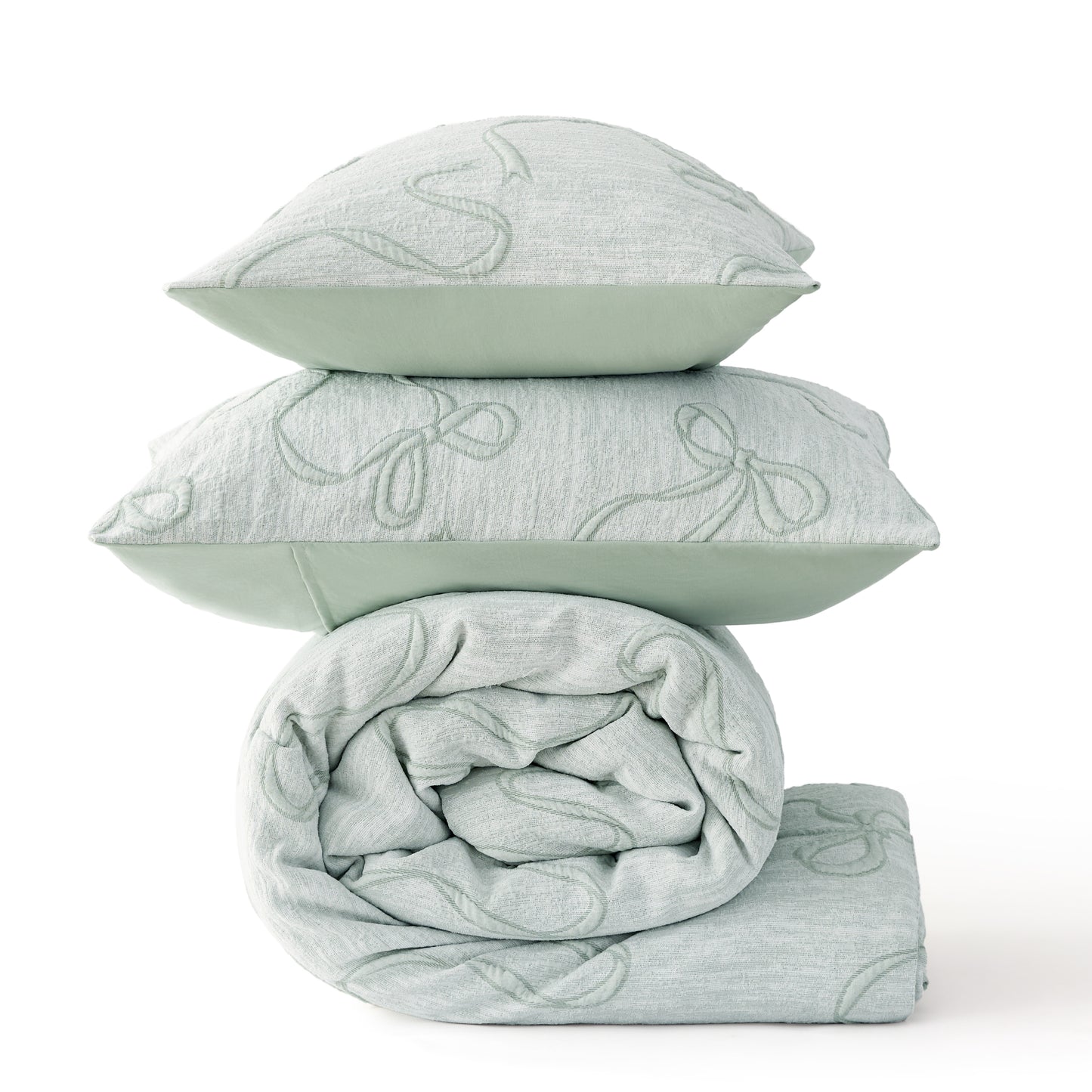 Graceful Bow Jacquard Comforter Set