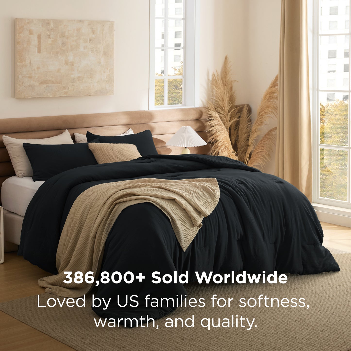 Prewashed Plain Comforter Set