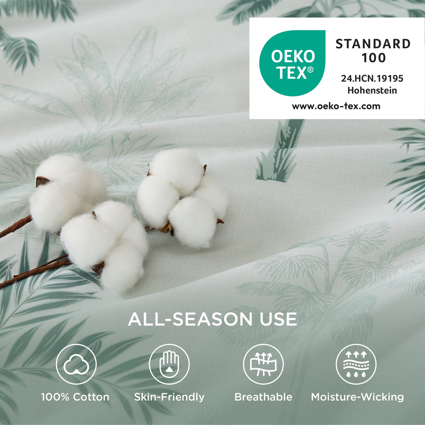 GentleSoft® 100% Cotton Patterned Duvet Cover Set