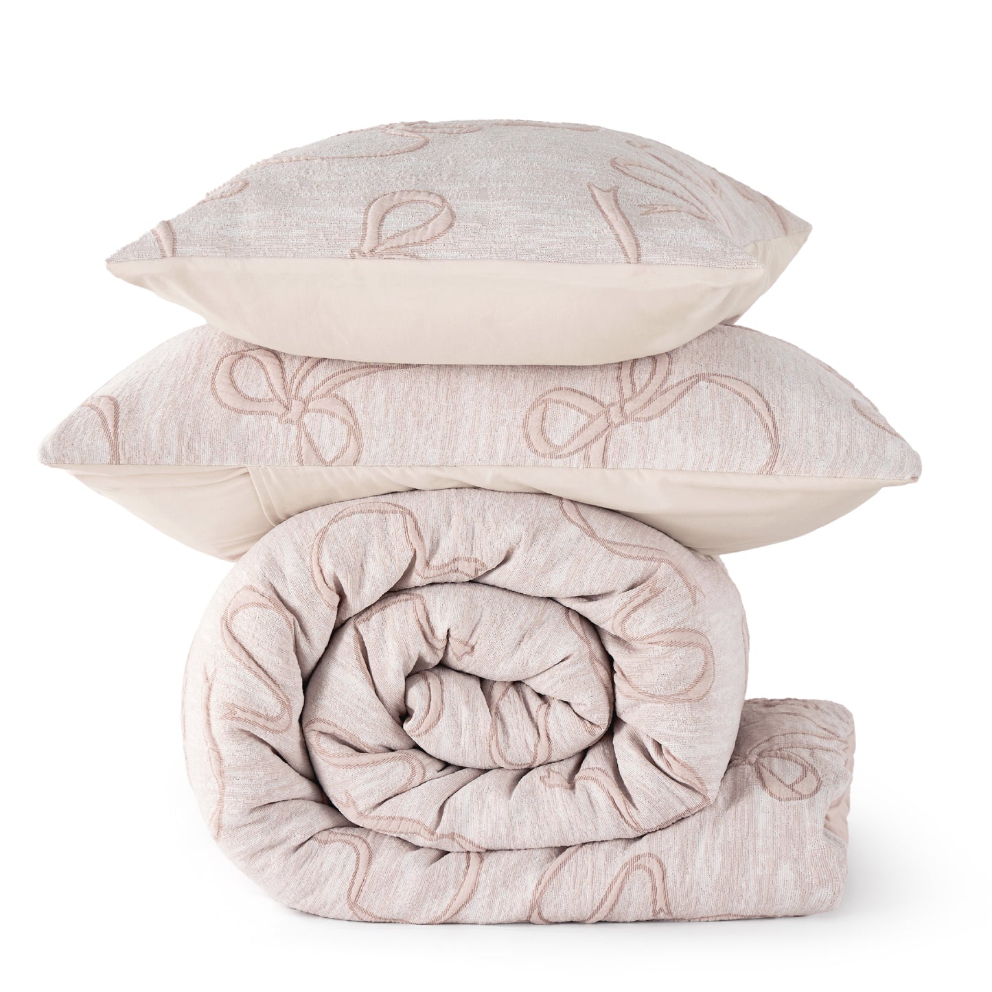 Graceful Bow Jacquard Comforter Set