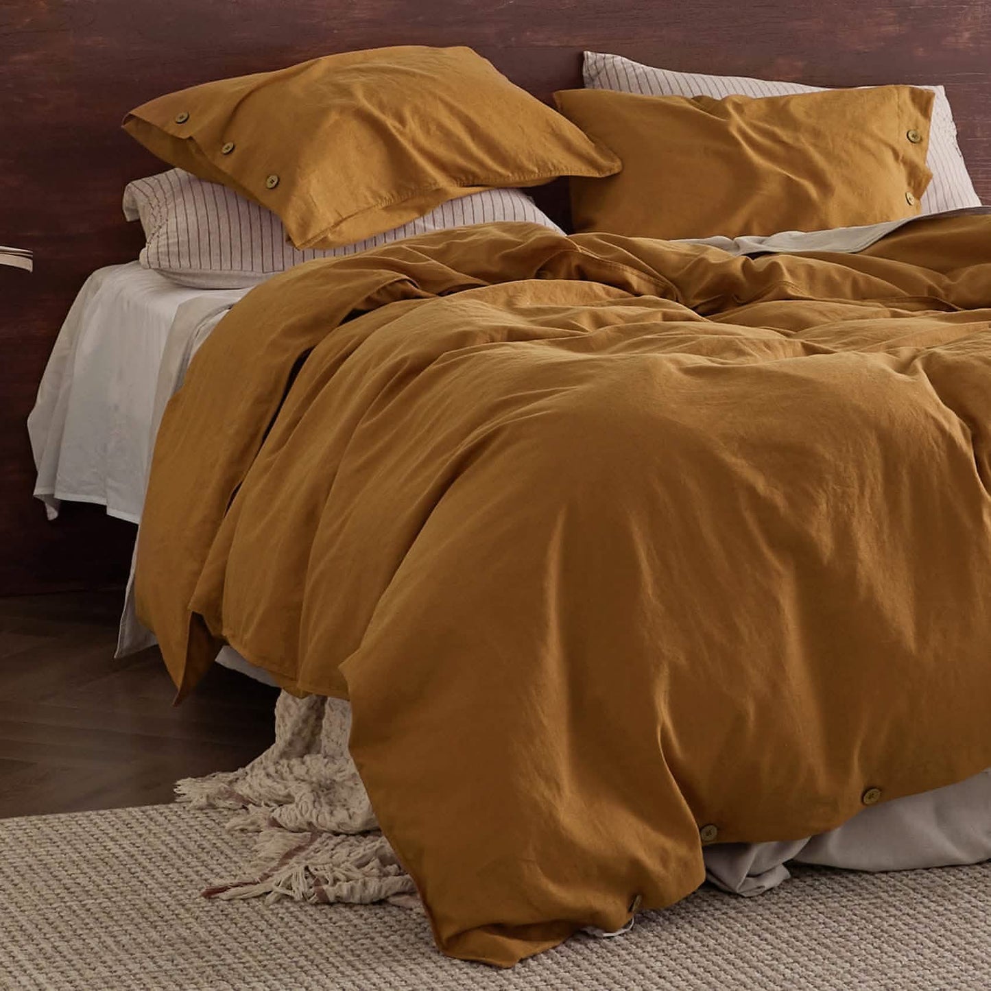 Cotton Linen Hybrid Duvet Cover Set