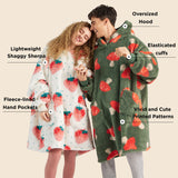 Bedsure Printed Shaggy Sherpa Blanket Hoodie Ivory