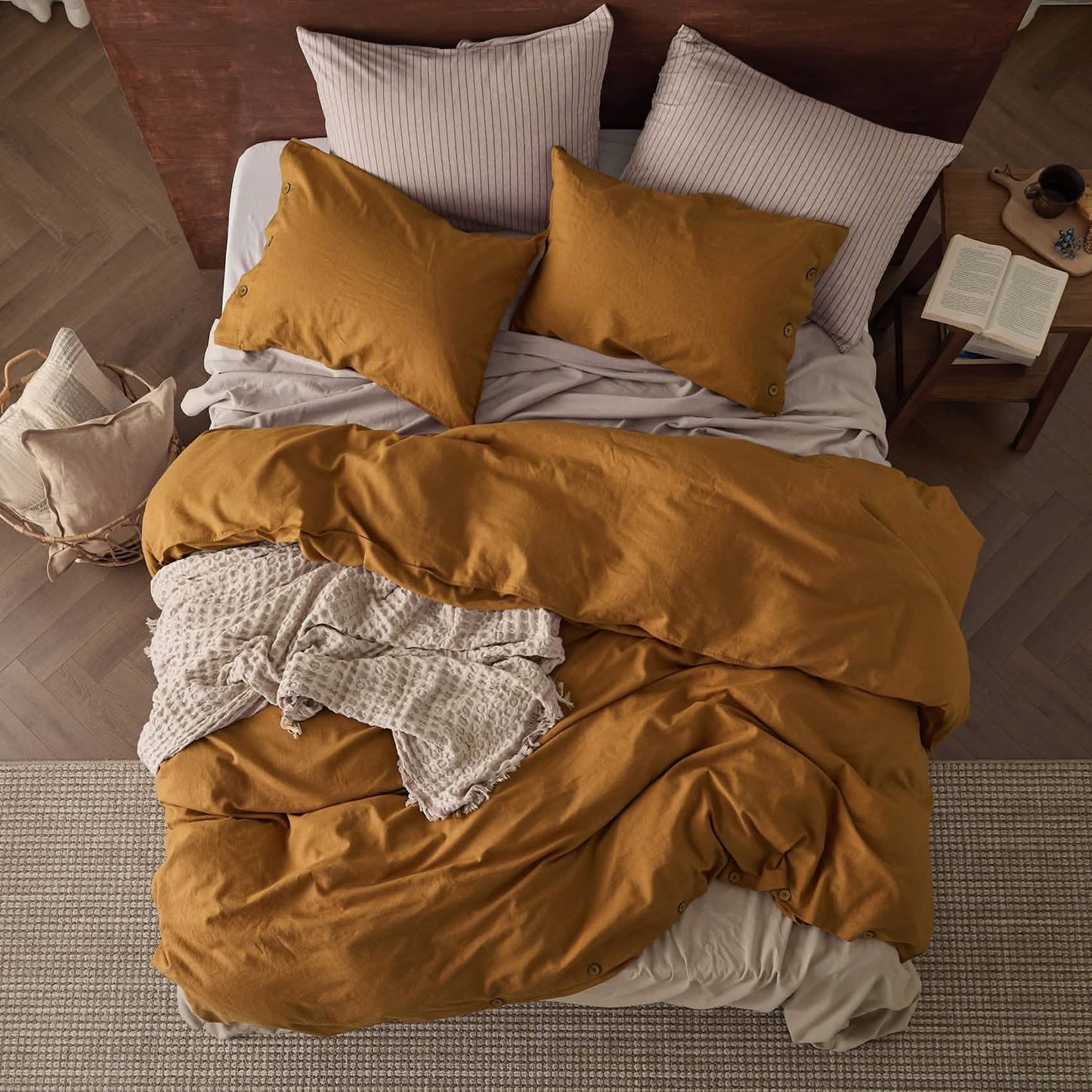 Cotton Linen Hybrid Duvet Cover Set