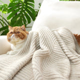 Air Yarn Knit Throw Blanket