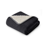 Reversible Sherpa and Microfiber Fleece Dog Blanket