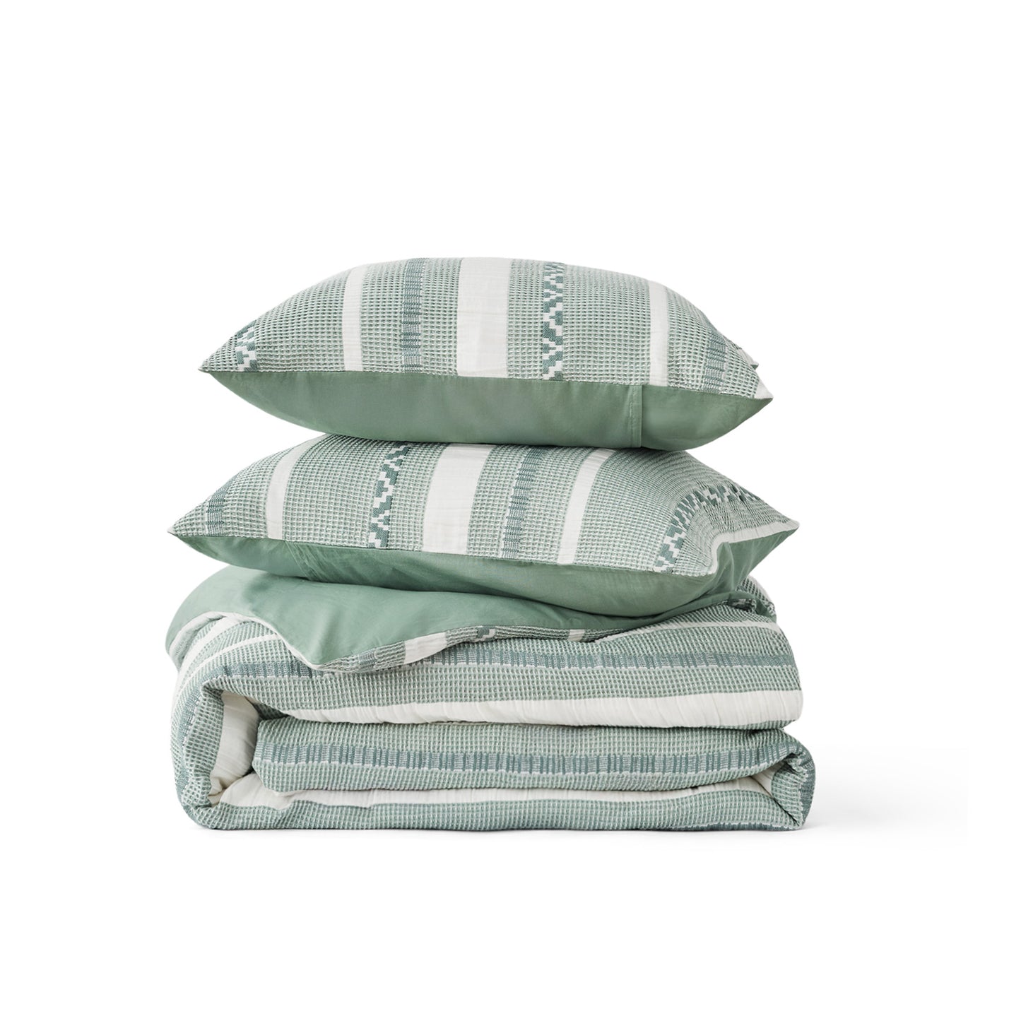 GentleSoft® Cotton Boho Waffle Weave Duvet Cover Set