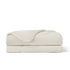 Cream cooling blanket with white piping, made of soft nylon.